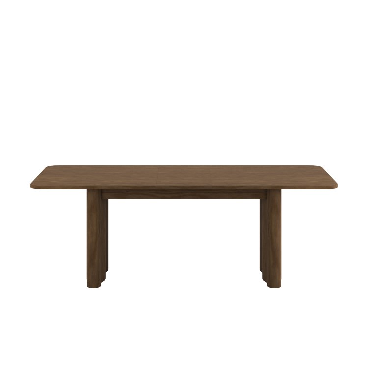 Large Walnut Extendable Dining Table - Seats 6 - 8 - Wave