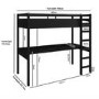 High Sleeper Loft Gaming Bed with Desk in Black - Wyatt