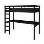 High Sleeper Loft Gaming Bed with Desk in Black - Wyatt