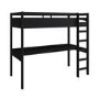 High Sleeper Loft Gaming Bed with Desk in Black - Wyatt