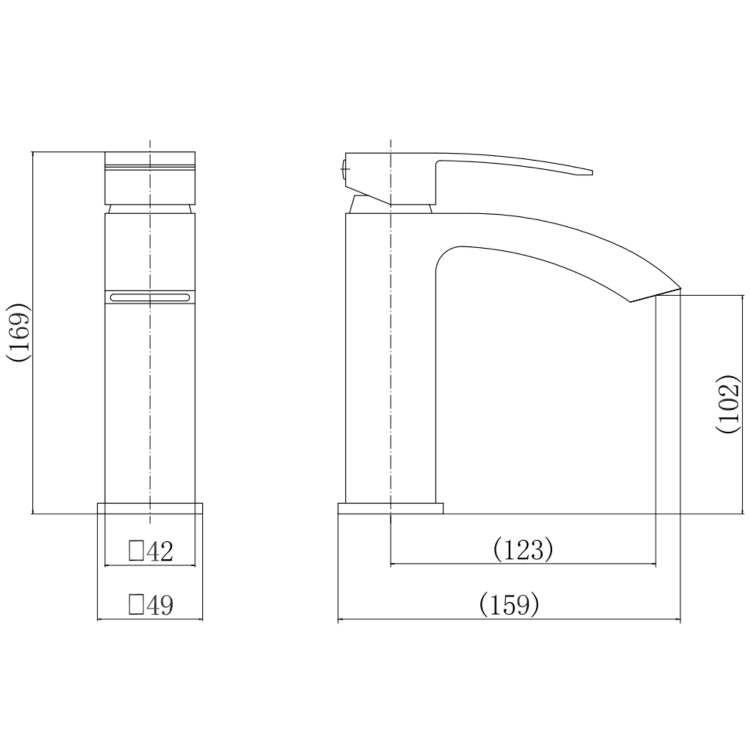 GRADE A1 - Brushed Brass Mono Basin Mixer Tap - Wave
