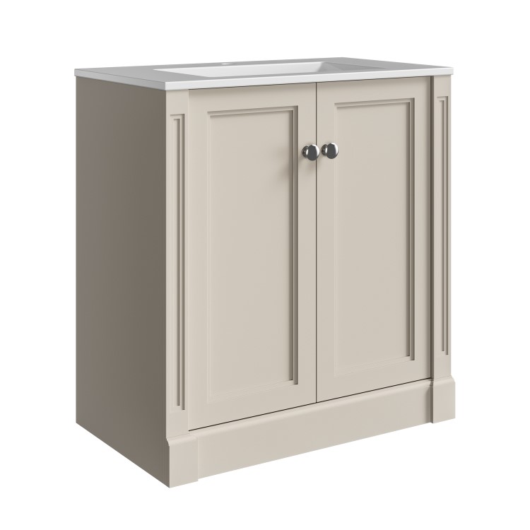 800mm Beige Freestanding Vanity Unit with Basin - Windsor