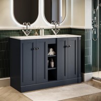 1200mm Blue Freestanding Double Vanity Unit with Basin - Windsor