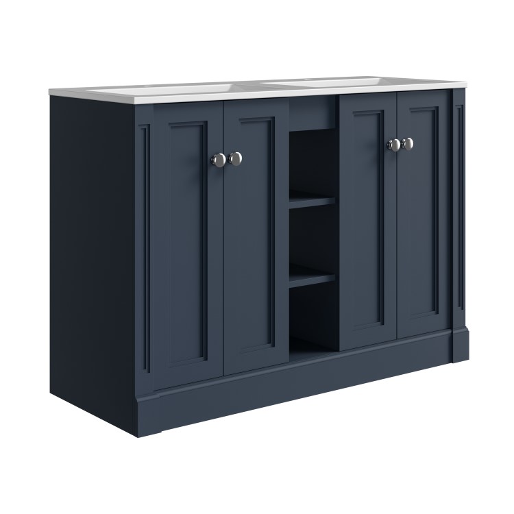 1200mm Blue Freestanding Double Vanity Unit with Basin - Windsor