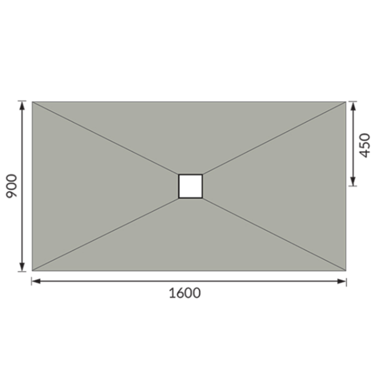 GRADE A1 - 1600x900mm Wet Room Tile-Ready Shower Tray Former 30mm with Square Centre Drain – Live Your Colour
