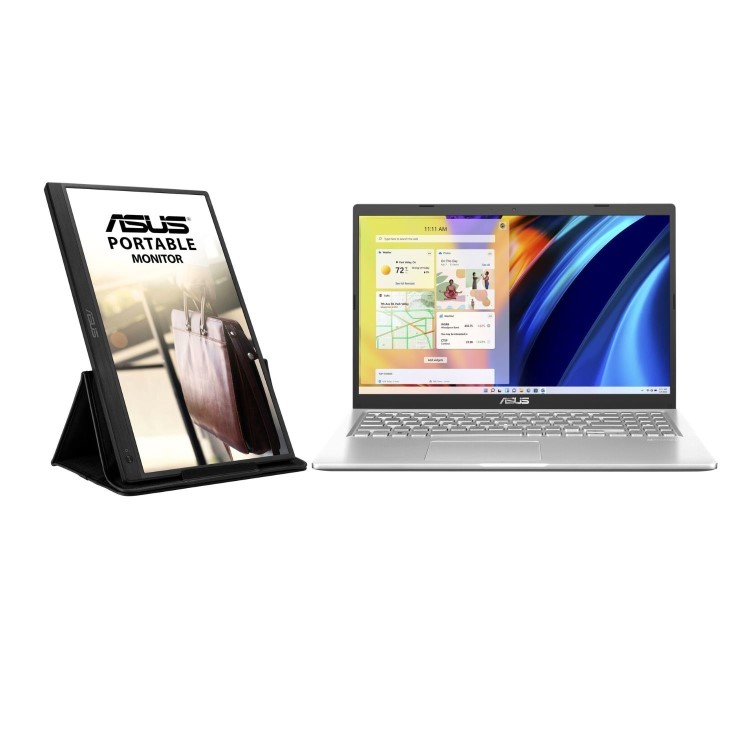 Bundle of ASUS Vivobook 15 X1500EA 15.6" Laptop with ZenScreen MB165B 15.6" Monitor
