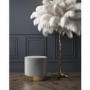 Xena Velvet Pouffe in Pale Grey - Small Round Upholstered Stool