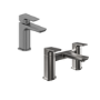 Gunmetal Grey Basin And Bath Tap Pack - Zana