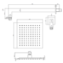 ONLY OPENED - Brushed Brass 200mm Rainfall Square Shower Head & Arm - Zana