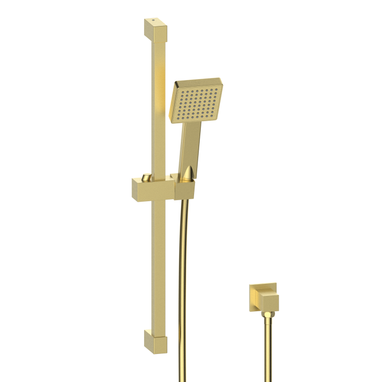 ONLY OPENED - Brushed Brass Shower Slide Rail Kit - Zana