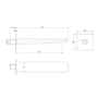 Brushed Brass Wall Mounted Bath Spout - Zana