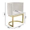Off White Velvet Cantilever Accent Chair with Gold Legs - Zelena
