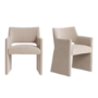 Set of 2 Mink Upholstered Dining Chairs - Zoe