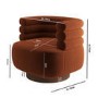 Burnt Orange Velvet Modern Swivel Accent Chair - Zora