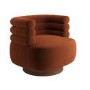 Burnt Orange Velvet Modern Swivel Accent Chair - Zora