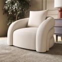 BUN/ZRI001/96364 Cream Boucle Accent Chair with Cushion - Zuri