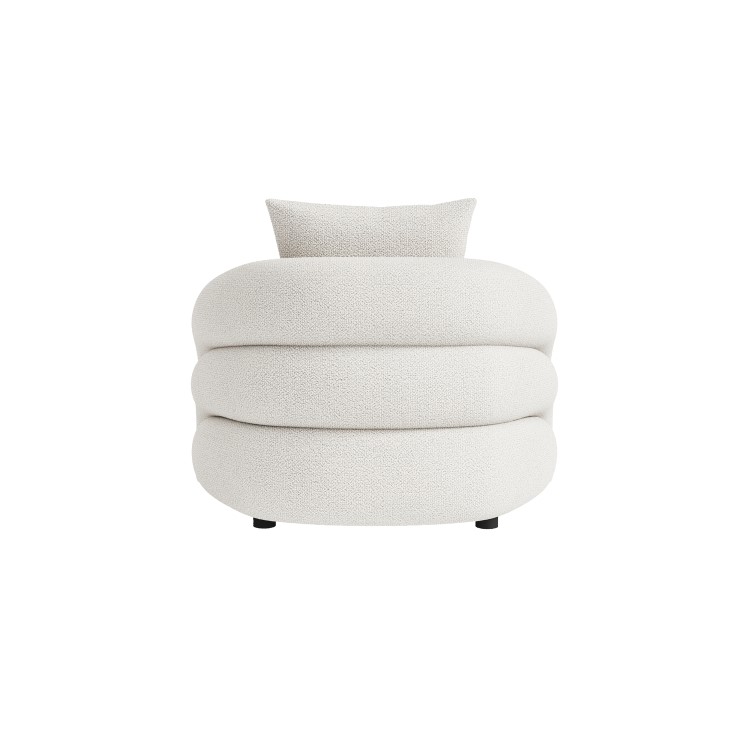 Cream Boucle Accent Chair with Cushion - Zuri