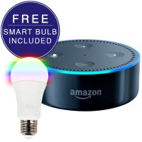 Amazon Echo Dot 2nd Generation Black with FREE E27 Smart Bulb