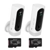 electriQ 720p HD Wireless Battery Cameras with Mounts &amp; 64GB SD Cards - 2 Pack