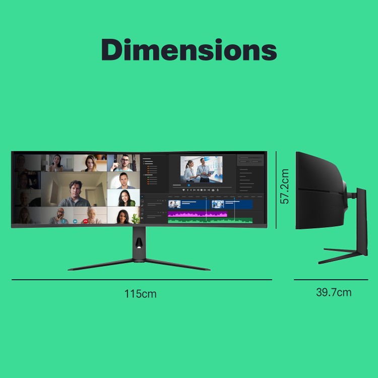 electriQ 49'' VA Dual QHD 240Hz KVM UltraWide Curved USB-C Monitor