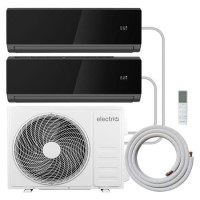 electriQ iQool Multi-Split 2 x 12000 BTU Split Air Conditioner with Heat Pump - Black and Installation Included