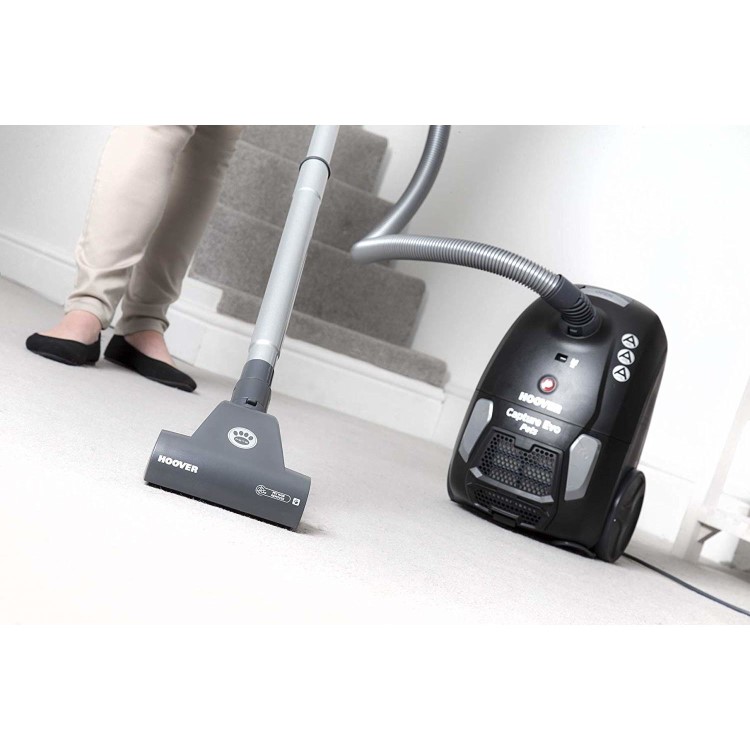 Hoover BV71CP20 Capture Evo Pets 700W Bagged Cylinder Vacuum Cleaner - Black