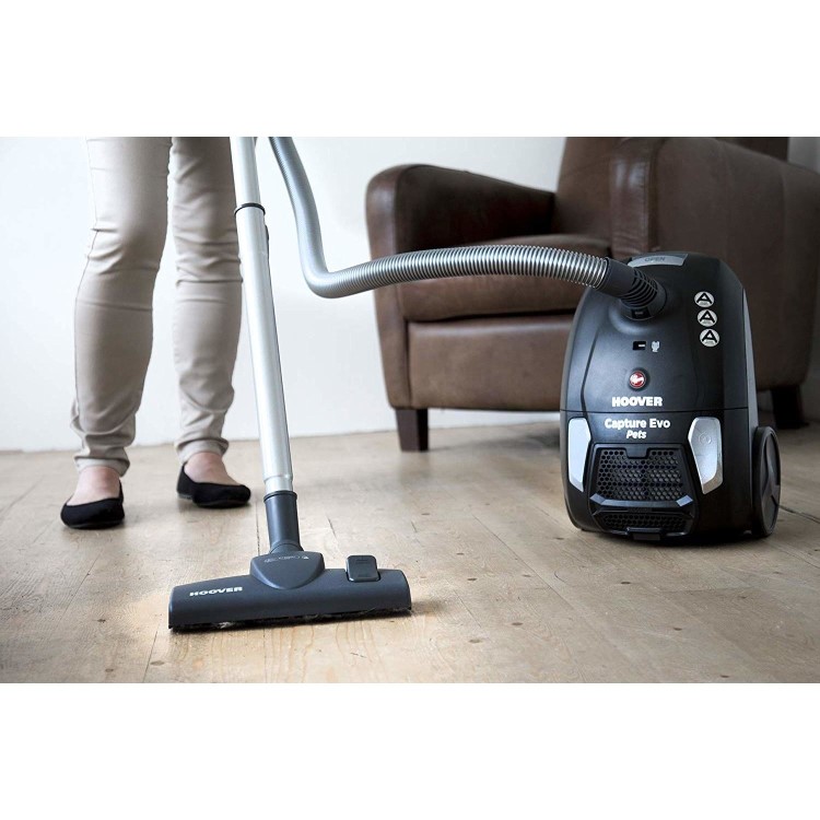 Hoover BV71CP20 Capture Evo Pets 700W Bagged Cylinder Vacuum Cleaner - Black