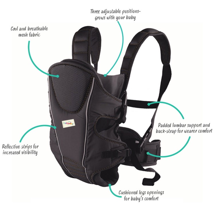 Babyway 3-in-1 Baby Carrier with Multiple Adjustable Positions