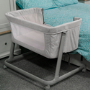 Co Sleeper Adjustable Bedside Baby Crib by Babyway Cool Grey
