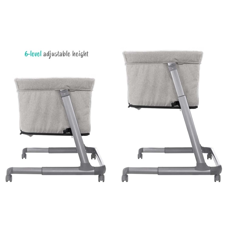 Co Sleeper Adjustable Bedside Baby Crib by Babyway Cool Grey