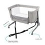 Co Sleeper Adjustable Bedside Baby Crib by Babyway Cool Grey
