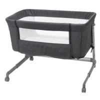 Co Sleeper Adjustable Bedside Baby Crib by Babyway Charcoal Grey