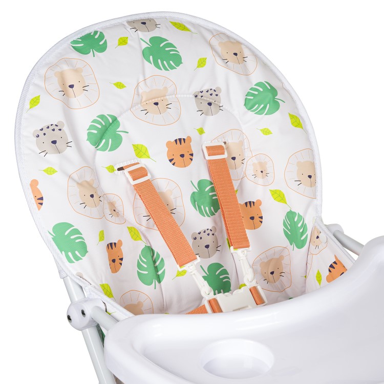 Babyway Baby High Chair with Safari Animal Print Padded Seat