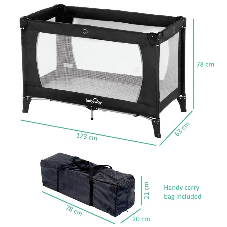 GRADE A1 - Travel Cot + Playpen with Mattress and Carry Bag by Babyway