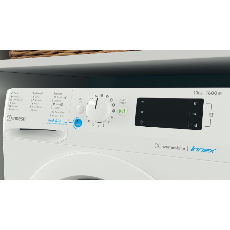 Refurbished Indesit BWE101683XWUKN Freestanding 10KG 1600 Spin Washing Machine White
