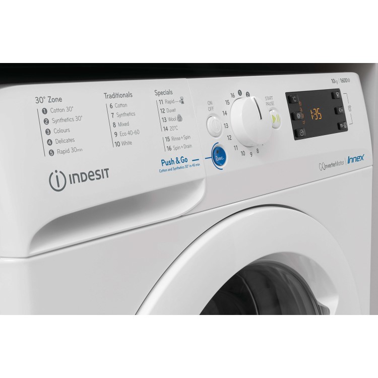 Refurbished Indesit BWE101683XWUKN Freestanding 10KG 1600 Spin Washing Machine White