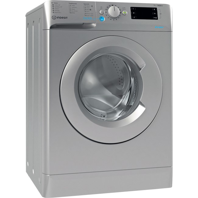 Refurbished Indesit BWE71452SUKN Freestanding 7KG 1400 Spin Washing Machine Silver