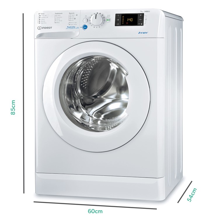 Refurbished Indesit BWE71452WUKN 7kg 1400rpm Freestanding Washing Machine White