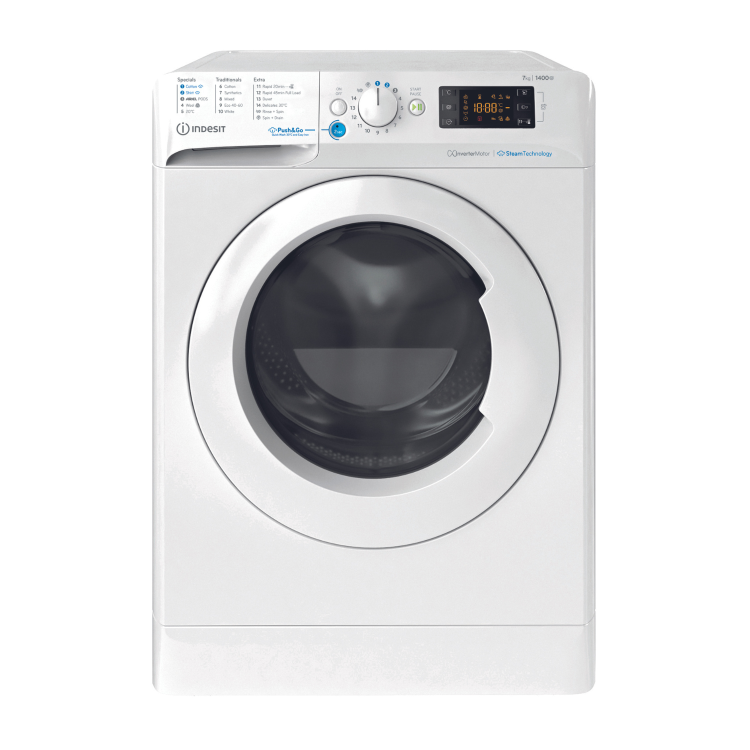 Indesit Push&Go 7kg 1400rpm Washing Machine - White