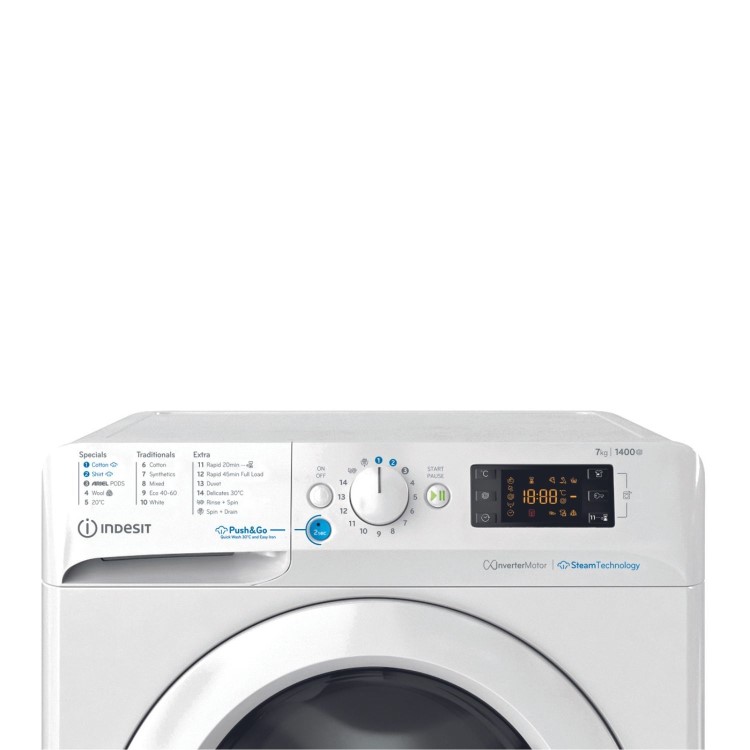 Indesit Push&Go 7kg 1400rpm Washing Machine - White