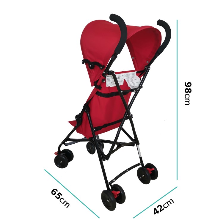 Lightweight Stroller with Hood in Red by Babyway