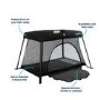 GRADE A1 - Lightweight Travel Cot + Playpen with Mattress and Carry Bag in Black by Babyway
