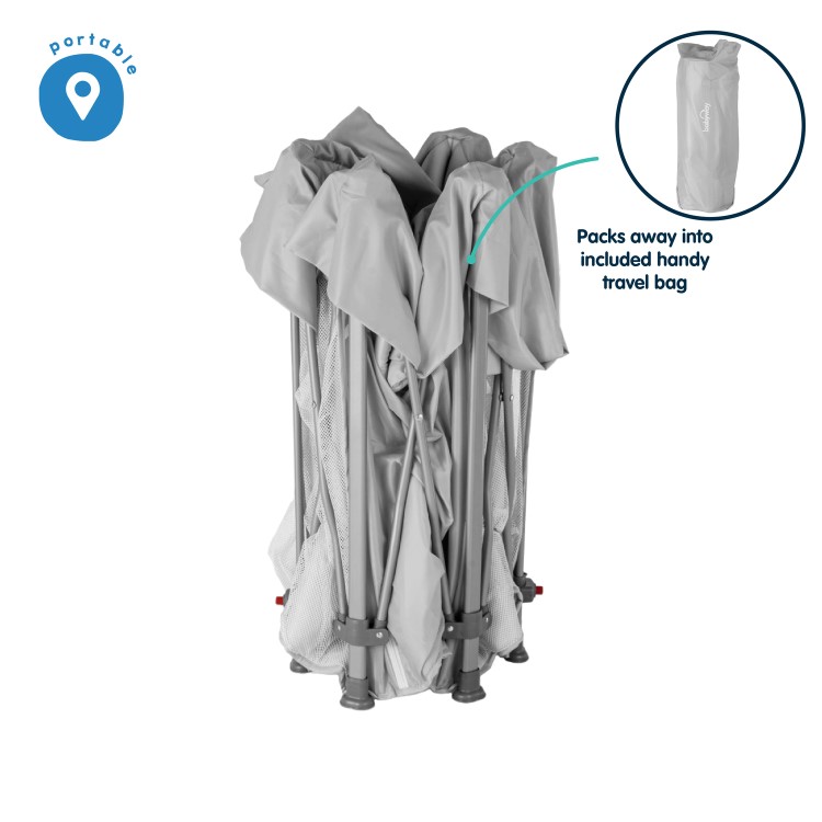 Babyway Foldable Baby Playpen with Carry Bag in Grey