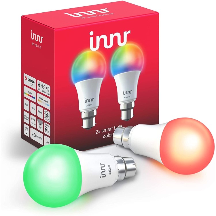 Innr Smart Bulb B22 Colour 806lm Zigbee 3.0 - 2 Pack
