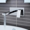 Chrome Wall Mounted Bath and Wall Mounted Basin Tap Set - Cube