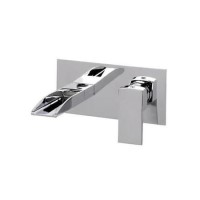 Wall Mounted Chrome Mono Waterfall Basin Mixer Tap - Tabor Wall Mounted Chrome Mono Waterfall Basin Mixer Tap - Tabor