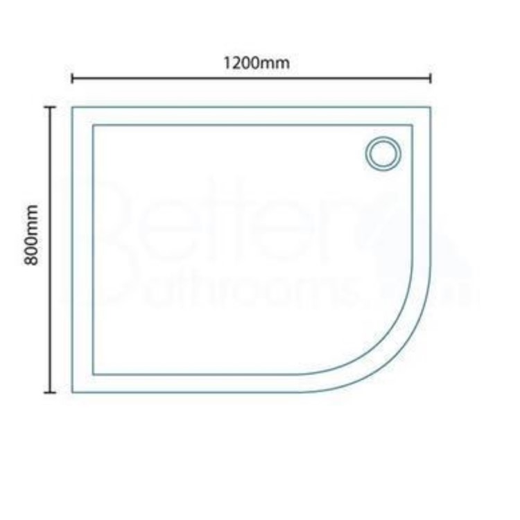 GRADE A1 - Ultralite 1200 x 800 Right Hand Offset Quadrant Shower Tray
