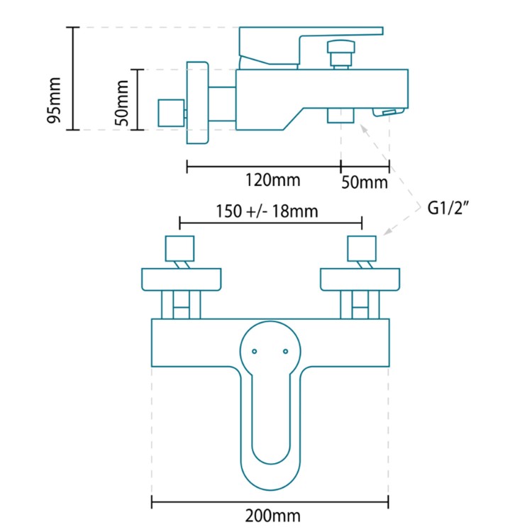 Annabella Wall Mounted Bath Shower Mixer Tap