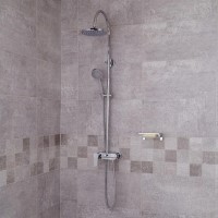 Palmera Premium Rigid Riser Shower Rail Kit with Valve