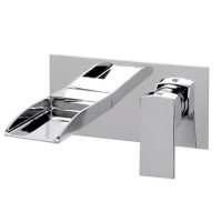 Chrome Waterfall Wall Mounted Bath Mixer Tap - Tabor Chrome Waterfall Wall Mounted Bath Mixer Tap - Tabor
